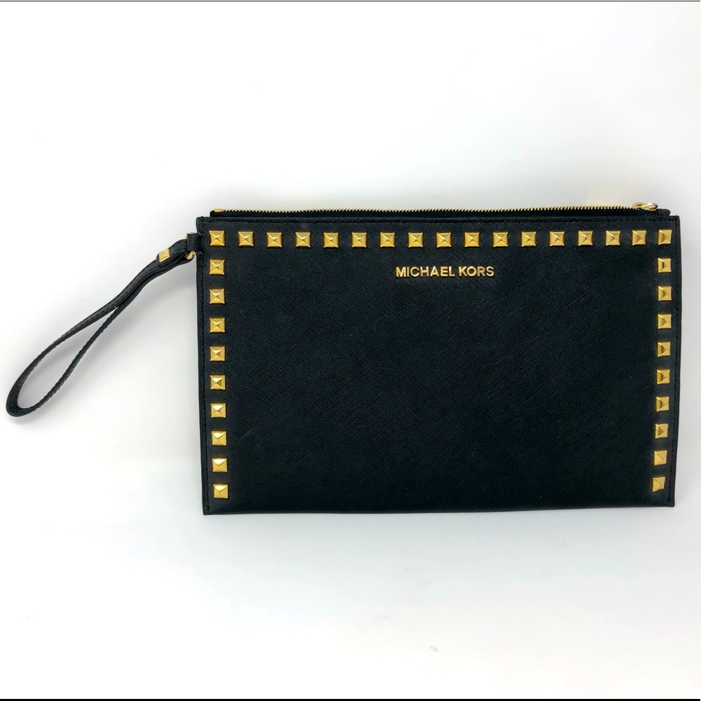 NWOT Michael Kors Black Studded Wristlet